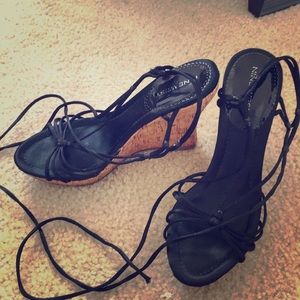 Nine West lace up wedges